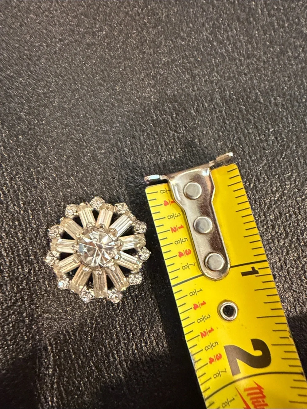 Vintage Frank E. Farnham Crystal Sunburst Brooch - Silver-Tone Sparkle